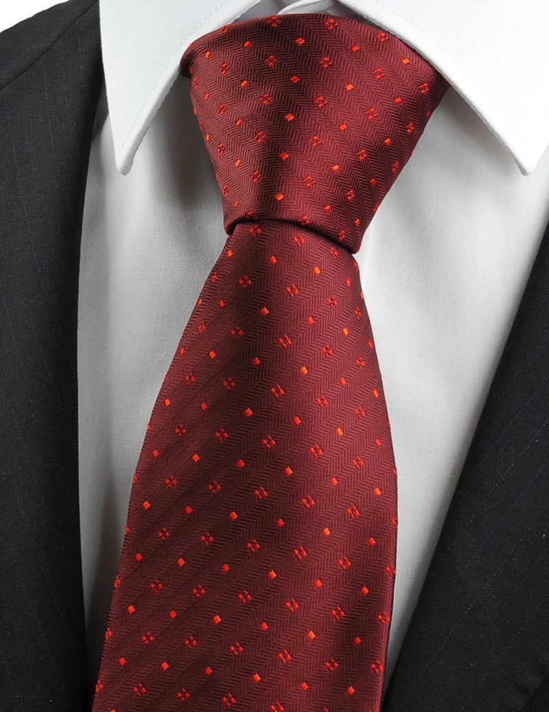 KissTies Mens Burgundy Red Necktie Festive Ties for Men - Image 4